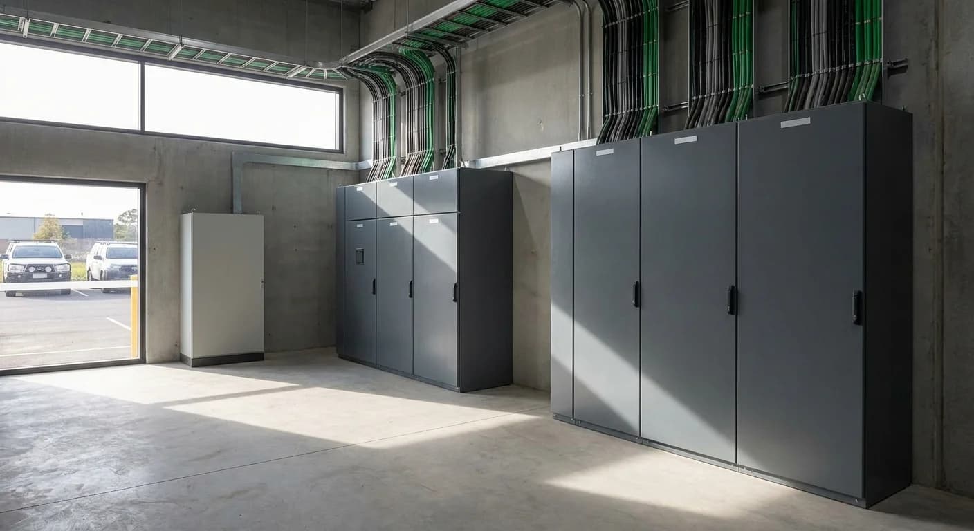 Commercial switchboard and load management controller in a Perth facility